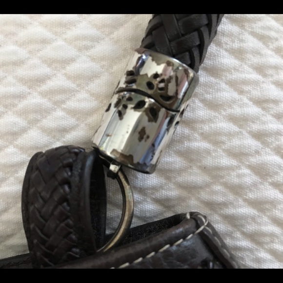 Brighton brown leather shoulder bag with braided strap and trim - Picture 4 of 9